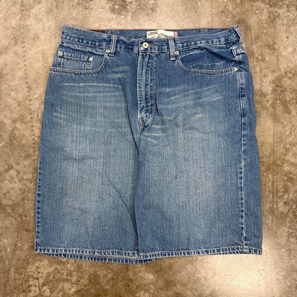Vintage Levis 569 Loose Straight Baggy Denim Shorts Mens 38 Blue Y2K Jorts